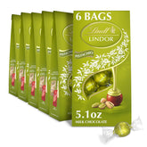Lindt LINDOR Pistachio Milk Chocolate Candy Truffles. 5.1 oz. Bag