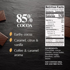Lindt EXCELLENCE 85% Cocoa Dark Chocolate Candy Bar. Dark Chocolate Candy. 3.5 oz. Bar (Pack of 12)