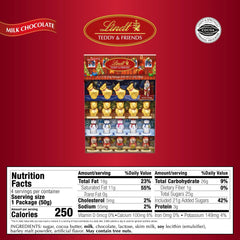 Lindt TEDDY & FRIENDS Holiday Milk Chocolate Candy. 7.1 oz. 4-pack