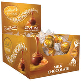 Lindt LINDOR Caramel Milk Chocolate Candy Truffles. Milk Chocolate Candy with Smooth. Melting Truffle Center. 25.4 oz.. 60 Count