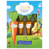 Lindt Chocolate Carrots. Solid Milk Chocolate Easter Candy Blended with Hazelnut. 1.9 Oz Box