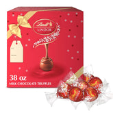 Lindt LINDOR Milk Chocolate Truffles 90 Count Gift Box. Chocolate Candy with Smooth. Melting Truffle Center. 38 oz. Box