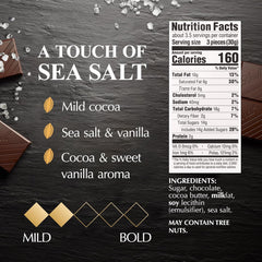 Lindt EXCELLENCE Sea Salt Dark Chocolate Bar. Dark Chocolate Candy with a Touch of Sea Salt. 3.5 oz. Bar (12 Pack)