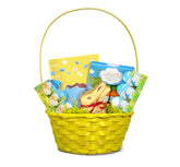 Lindt Easter Basket with GOLD BUNNY. Festive Lindt Chocolate for Kids with Yellow Easter Basket Ready for Gifting