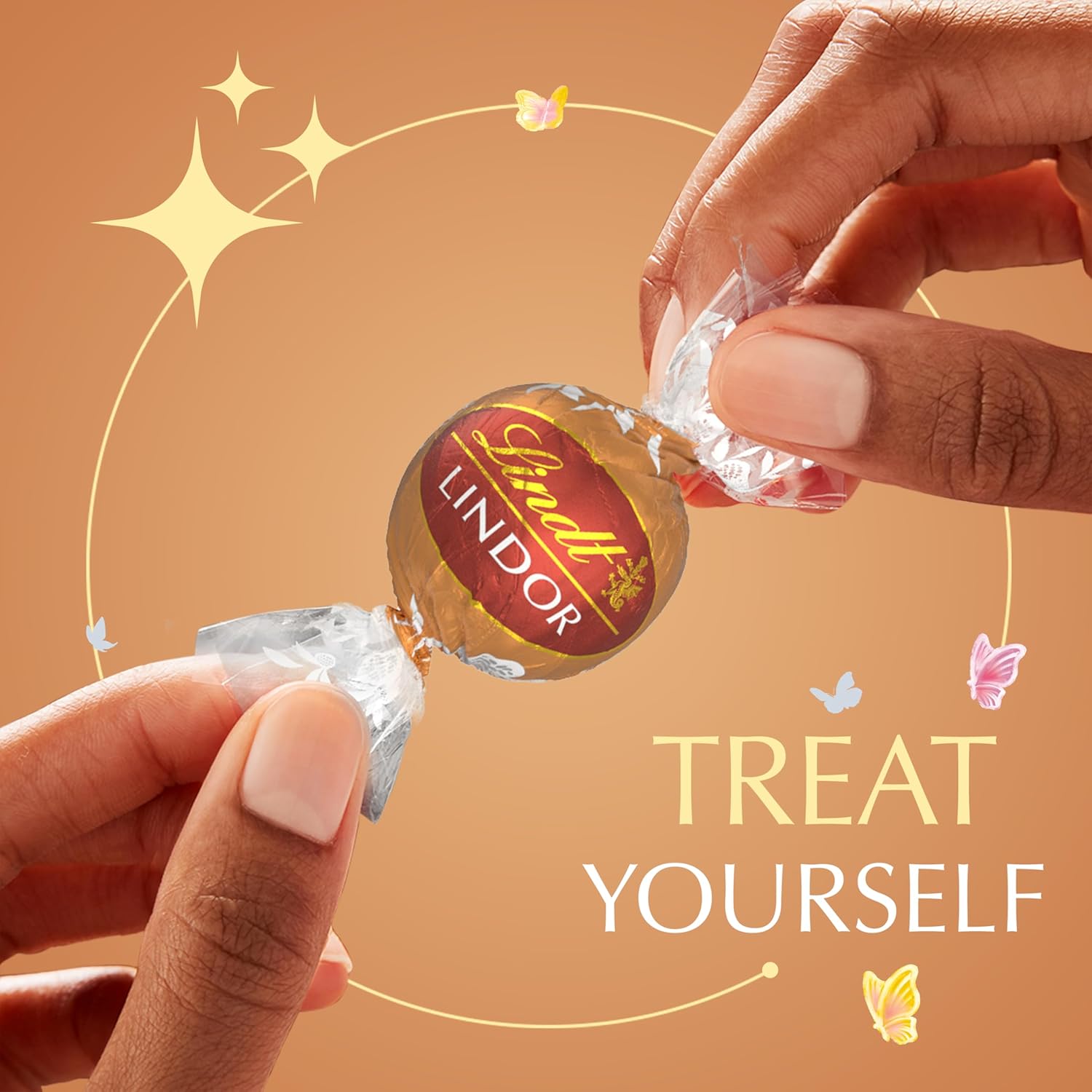 Lindt LINDOR Carrot Cake White Chocolate Candy Truffles. White Chocolate With Carrot Cake Truffle Filling. 8.5 oz. Bag