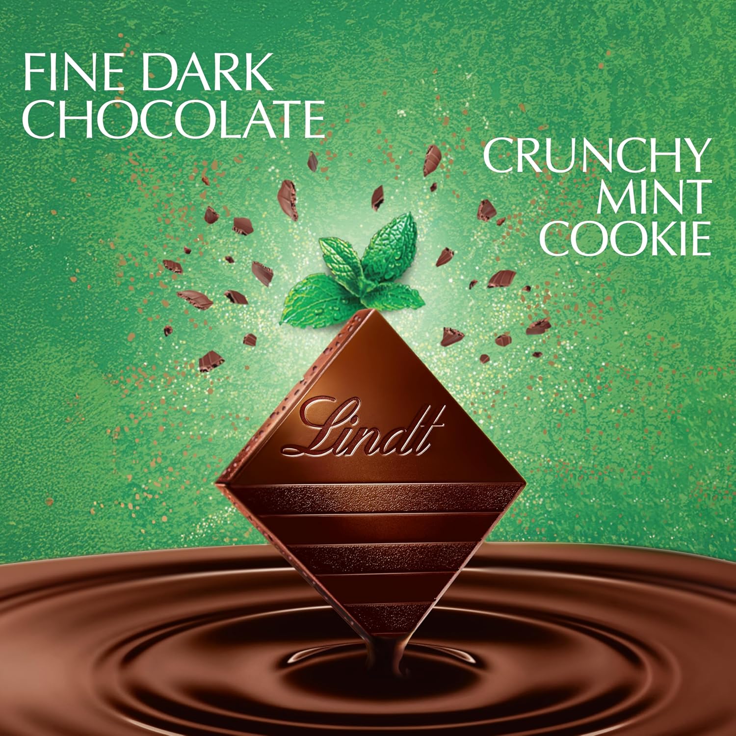 Lindt EXCELLENCE Crunchy Mint Cookie Dark Chocolate Candy Bar. 3.5 oz.. 12 Pack