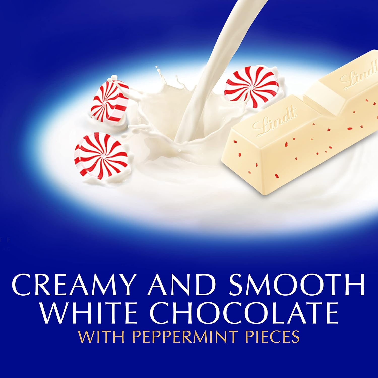 Lindt CLASSIC RECIPE Holiday White Chocolate Peppermint Candy Stick. 1.2 oz.