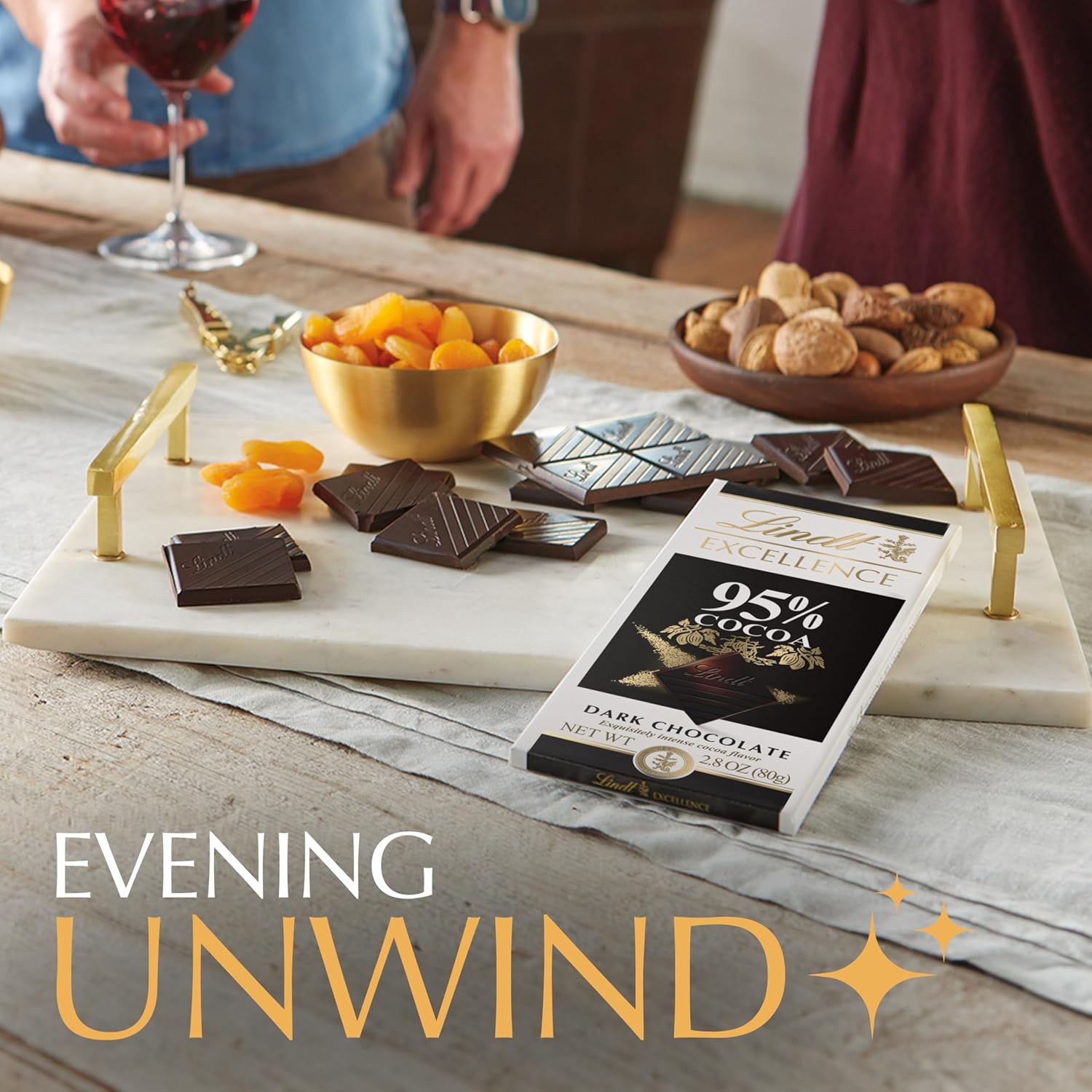 Lindt EXCELLENCE 95% Cocoa Dark Chocolate Bar. Dark Chocolate Candy. 2.8 oz. (12 Pack)