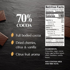 Lindt EXCELLENCE 70% Cocoa Dark Chocolate Candy Bar. Dark Chocolate. 3.5 oz. Bar