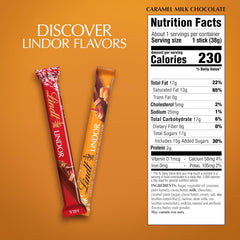 Lindt LINDOR Caramel Milk Chocolate Truffle Bar. Milk Chocolate Candy with Smooth. Melting Truffle Center. 1.3 oz. (24 Pack)