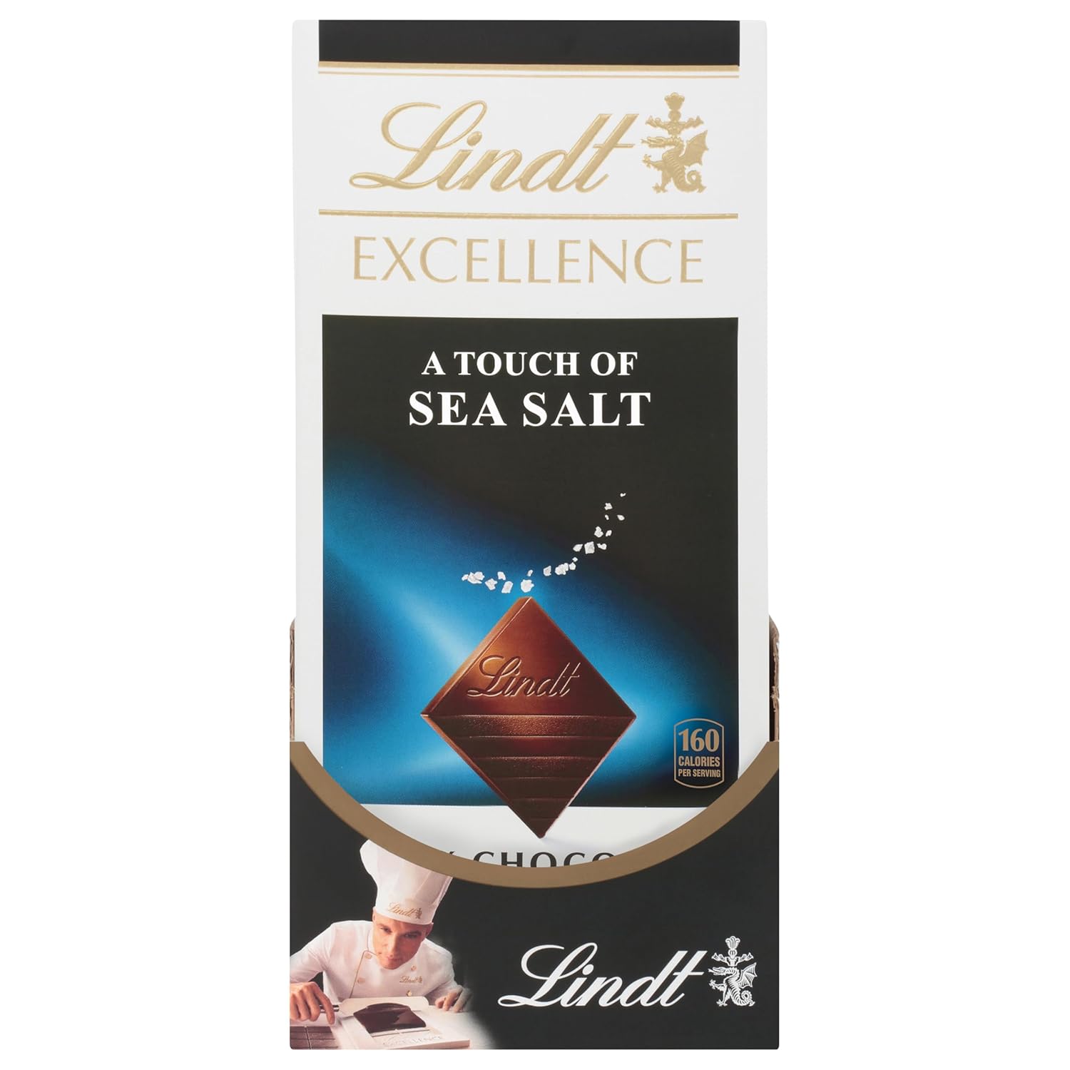 Lindt EXCELLENCE Sea Salt Dark Chocolate Bar. Dark Chocolate Candy with a Touch of Sea Salt. 3.5 oz. Bar (12 Pack)