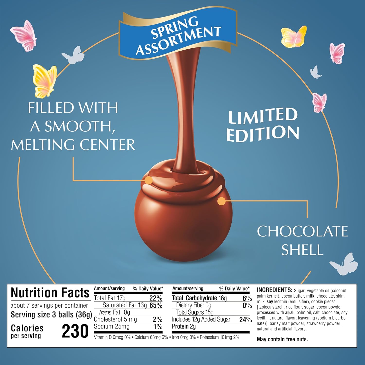 Lindt LINDOR Limited Edition Spring Assorted Chocolate Truffles. Assorted Chocolate Easter Candy with Smooth-Melting Truffle Center. 8.5 oz. Bag