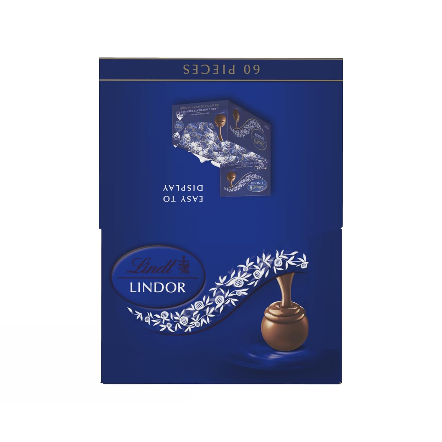 Lindt LINDOR Dark Chocolate Candy Truffles. Dark Chocolate with Smooth. Melting Truffle Center. 25.4 oz.. 60 Count Box