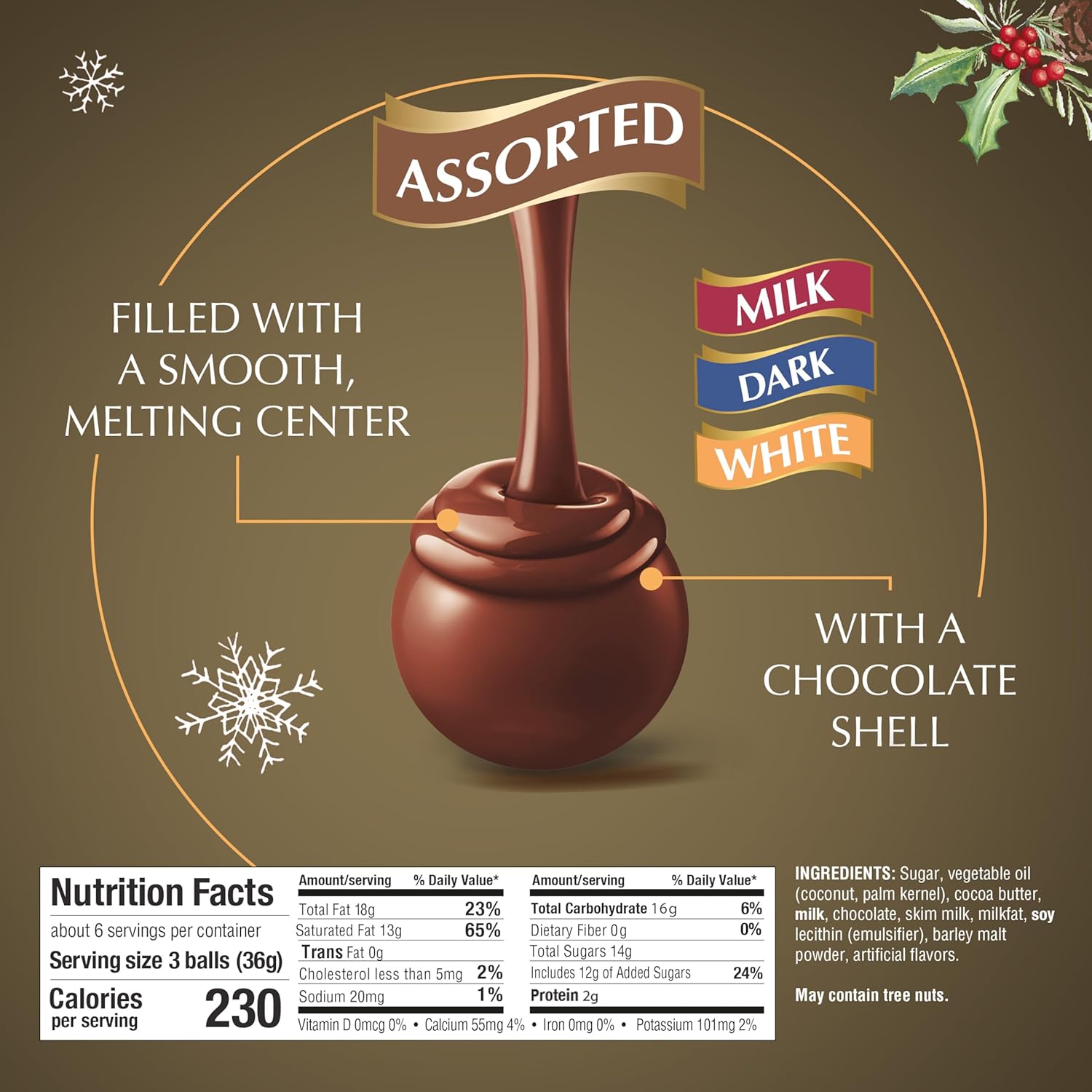 Lindt LINDOR Assorted Chocolate Candy Truffles Gift Box. Assorted Chocolate with Smooth. Melting Truffle Center. 7.6 oz.