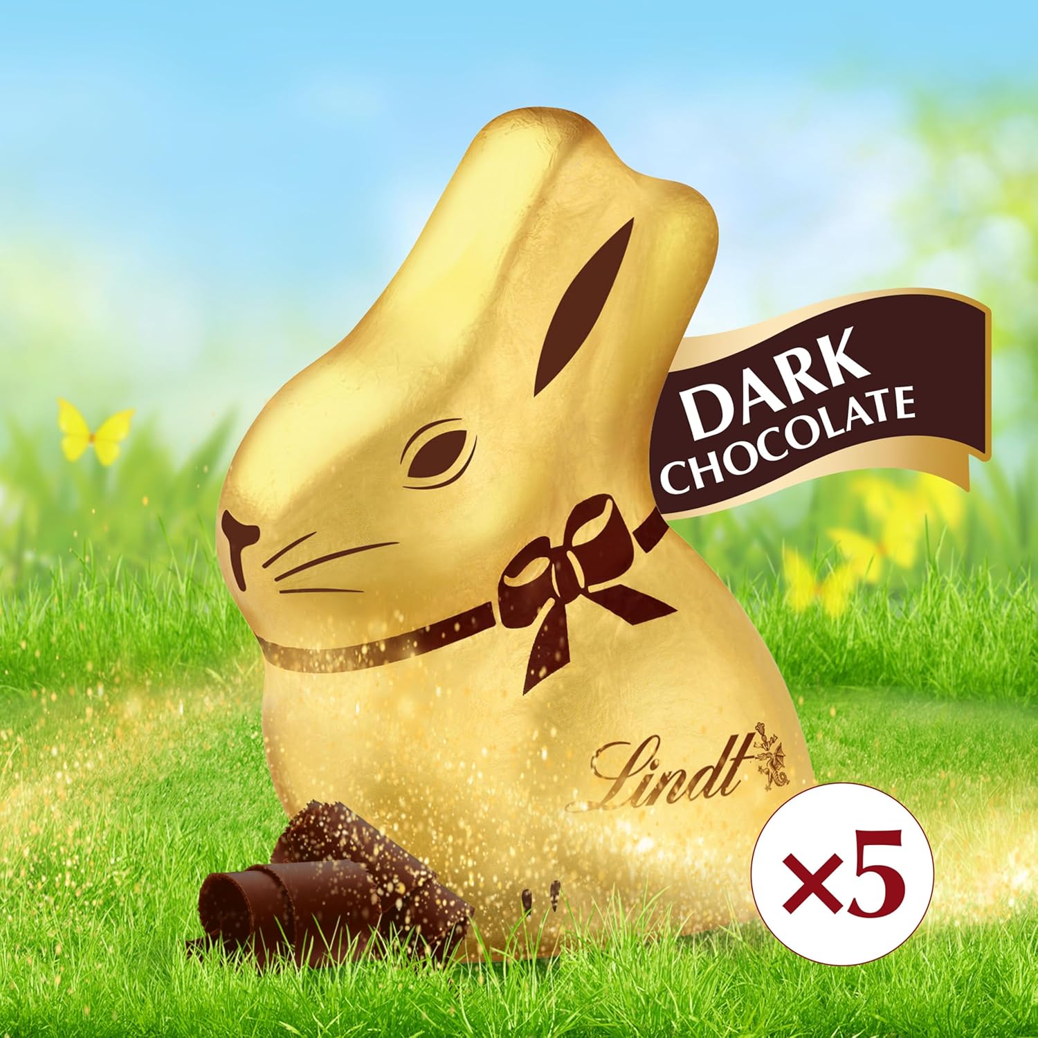 Lindt GOLD BUNNY Dark Chocolate. Hollow Mini Dark Chocolate Candy Bunny. 1.7 oz. Pack