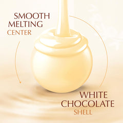 Lindt LINDOR White Chocolate Candy Truffles. White Chocolate Candy with Smooth. Melting Truffle Center. 25.4 oz.. 60 Count