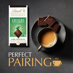 Lindt EXCELLENCE Crunchy Mint Cookie Dark Chocolate Candy Bar. 3.5 oz.. 12 Pack